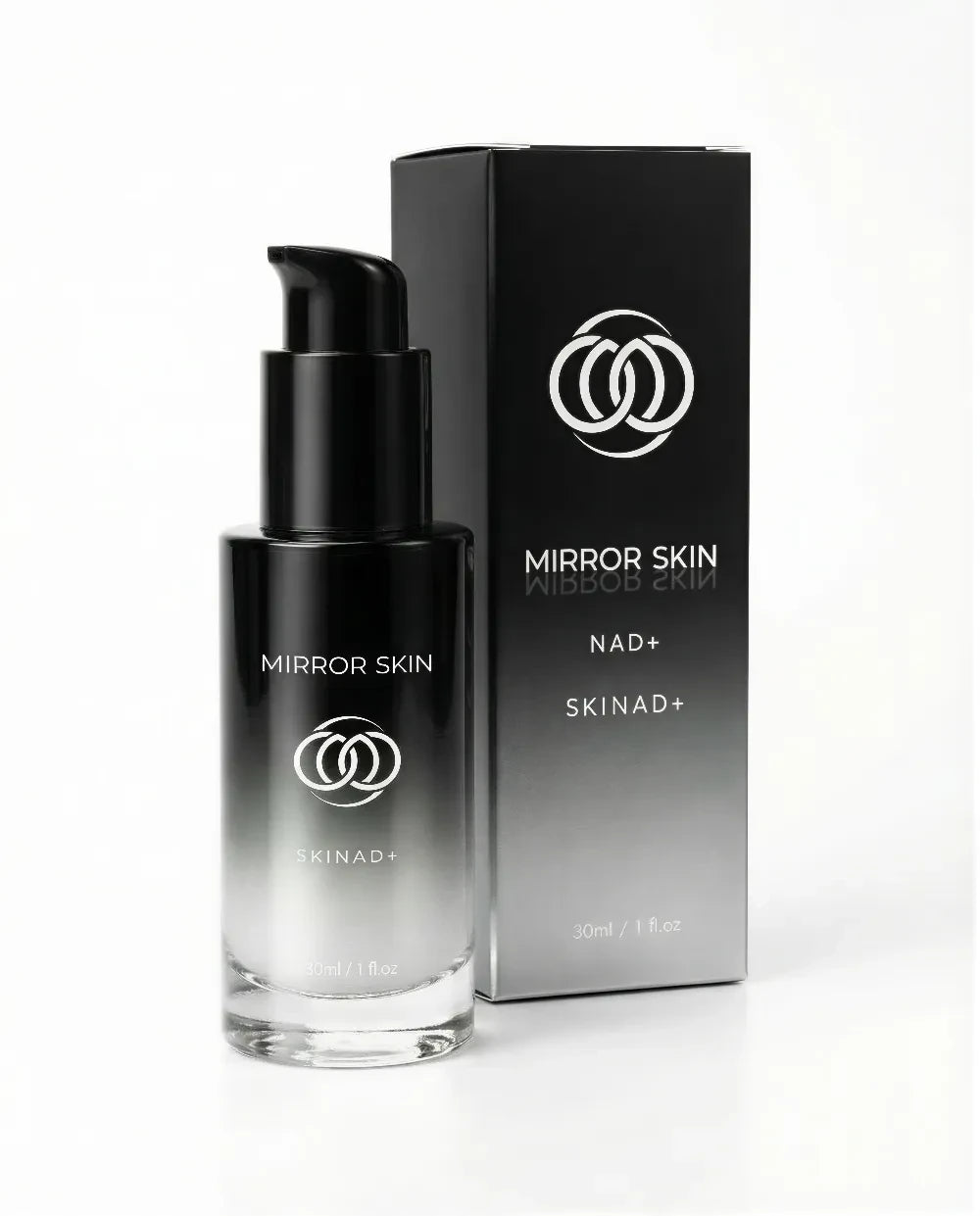 Mirror Skin skincare product with packaging on a white background